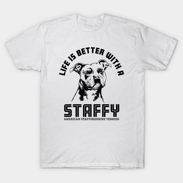 American Staffordshire Terrier T-Shirt by Black Tee Inc